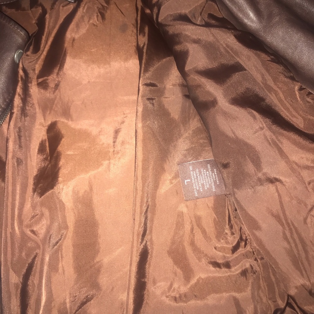 Pleather Brown Jacket Super Cute - image 4